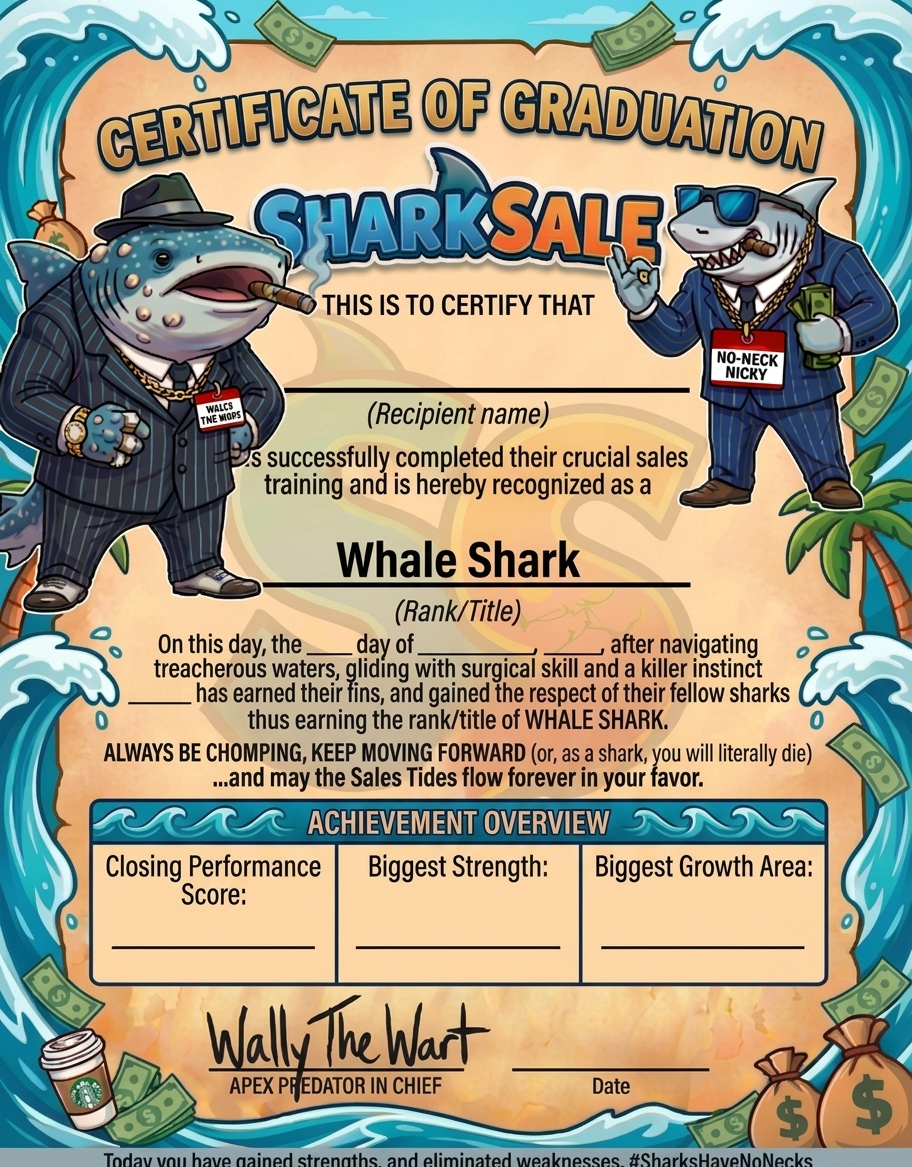 Bronze-tier sales certificate sample