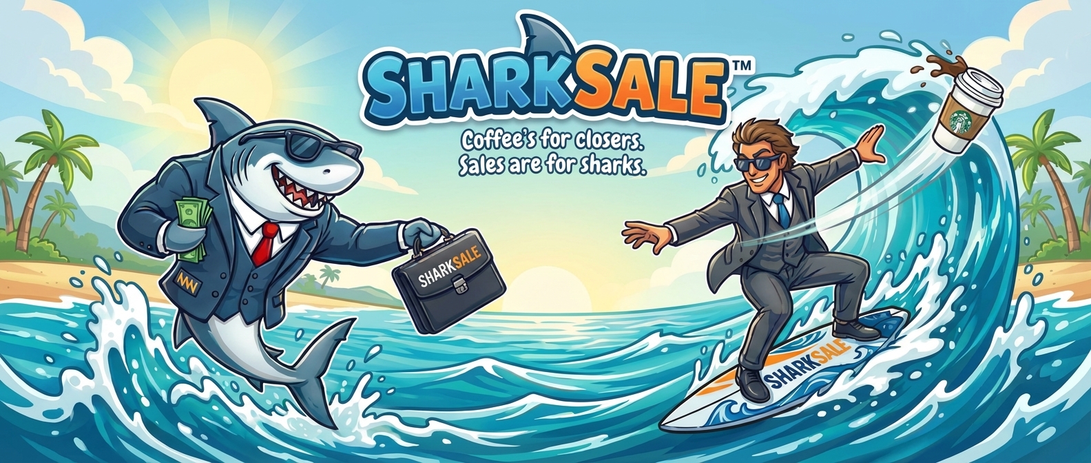 SharkSale long banner artwork
